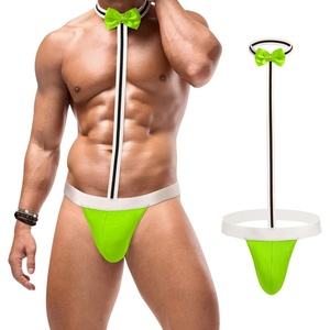 Avidlove Men’s Sexy Mankini Thong Swimsuit Suspender Swimwear Mens Low Rise Lingerie with Bow Tie(Refer to the updated sizes)(Green)
