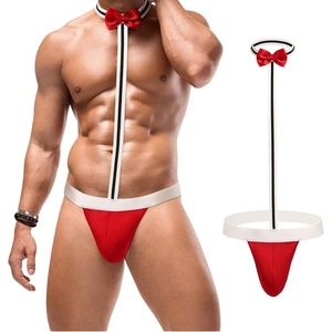 Avidlove Men’s Sexy Mankini Thong Swimsuit Suspender Swimwear Mens Low Rise Lingerie with Bow Tie(Refer to the updated sizes)(Red)