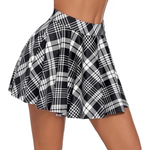 Avidlove Mini Skirts for Women Casual Y2K Pleated Skirt Ruffle Rave Outfits | plaid; naughty school girl skirt; flowy short skirt; high waist lingerie skirt; sexy schoolgirl costume; roleplay lingerie(1_white)