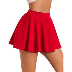 Avidlove Mini Skirts for Women Casual Y2K Pleated Skirt Ruffle Rave Outfits | plaid; naughty school girl skirt; flowy short skirt; high waist lingerie skirt; sexy schoolgirl costume; roleplay lingerie(Red)