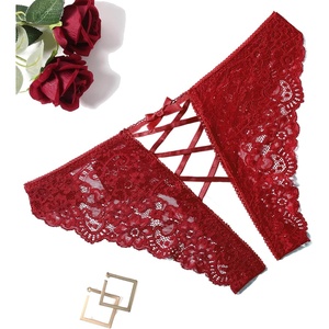Avidlove Panties for Women Sexy Cheeky Underwear Criss Cross Lace Hipster Panty(Burgundy)