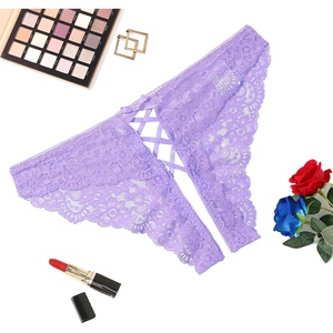 Avidlove Panties for Women Sexy Cheeky Underwear Criss Cross Lace Hipster Panty(Lavender)