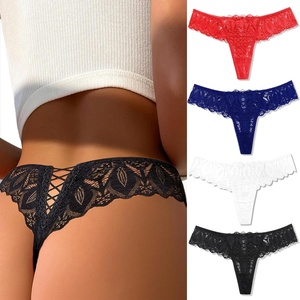 Avidlove Panties for Women Sexy Lace Thongs Low Waist Stretch Underwear | Sexy lace lingerie panties,low rise,criss cross back,skin-friendly cotton crotch,comfortable for daily wear(Black+white+navy Blue+red)