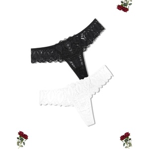 Avidlove Panties for Women Sexy Lace Thongs Low Waist Stretch Underwear | Sexy lace lingerie panties,low rise,criss cross back,skin-friendly cotton crotch,comfortable for daily wear(Black+white)