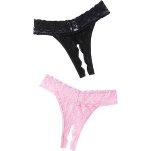 Avidlove Sexy Panties for Women Lace Cheeky Underwear Low Rise T Back Hipster Thong 1-3 Pack(Black+pink)