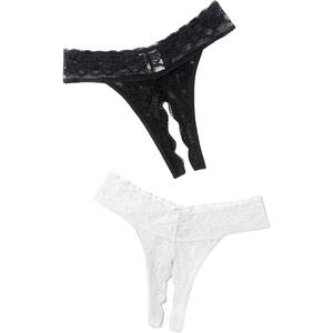 Avidlove Sexy Panties for Women Lace Cheeky Underwear Low Rise T Back Hipster Thong 1-3 Pack(Black+white)