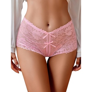 Avidlove Sexy Panties for Women Lace Underwear High Waist Cheeky Panty(Pink)