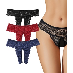 Avidlove Sexy Panties for Women Tanga Underwear Lace Panties Hollow Out G-String Thong(Black+wine Red+ Navy Blue)