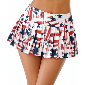 Avidlove Skirts for Women Y2k Mini Skirt Casual Pleated Short Skirts Pleated Cheer Skirt(Flag Print)