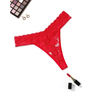 Avidlove Thongs for Women Lace Sexy Panties Low Waist Brazilian Underwear | Sexy lace lingerie panties,T-back thongs,low rise bikini underwear,breathable for dating or daliy wear(Red)