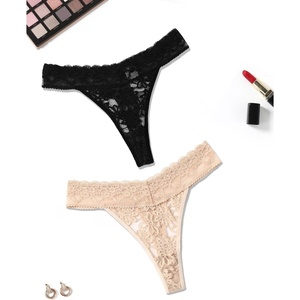 Avidlove Thongs for Women Lace Sexy Panties Low Waist Brazilian Underwear | Sexy lace lingerie panties,T-back thongs,low rise bikini underwear,breathable for dating or daliy wear(Black+camel)