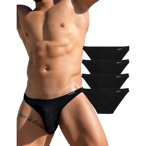 Avidlove Underwear Men’s 4 Pack Classic Low Rise Stretchy Hip Briefs Bikini(Black-4 Pack)