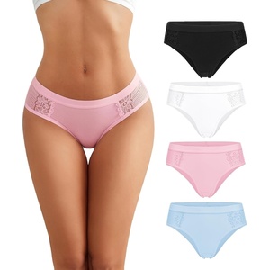 Avidlove Women Cotton Underwear Lace Hipster Brief Panties Ladies Stretch Underpants Multipack(Black/White/Pink/Blue)