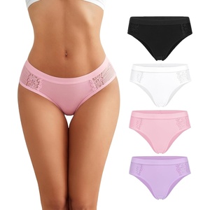 Avidlove Women Cotton Underwear Lace Hipster Brief Panties Ladies Stretch Underpants Multipack(Black/White/Pink/Violet)