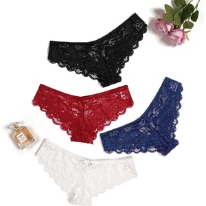Avidlove Women Floral Lace Panties Sexy Hipster Underwear Cheeky Bikini Panties V-Shape Waistband Tangas(4 Pcs-1)