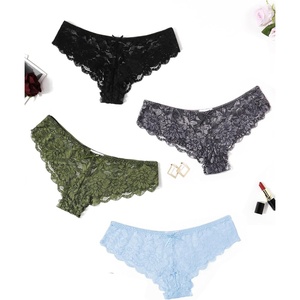 Avidlove Women Floral Lace Panties Sexy Hipster Underwear Cheeky Bikini Panties V-Shape Waistband Tangas(4 Pcs-5)