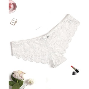 Avidlove Women Floral Lace Panties Sexy Hipster Underwear Cheeky Bikini Panties V-Shape Waistband Tangas(White)
