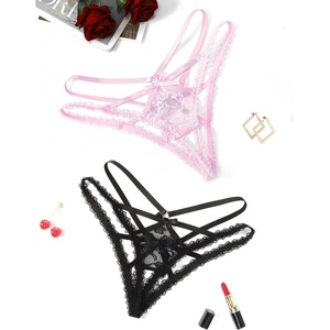 Avidlove Women Lace Panties Briefs Cheeky Underwear for Women Criss Cross Bikini Underwear 1-2 Pack(Order one size smaller)(Black/Pink)