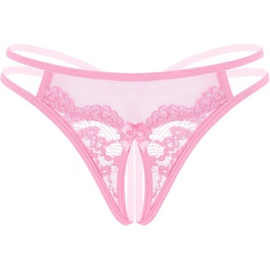 Avidlove Women Lace Panties Floral Lace Briefs Mesh Hollow Out G-String Thongs T-back Underwear 1-4 Pack(Pink)