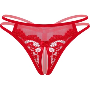 Avidlove Women Lace Panties Floral Lace Briefs Mesh Hollow Out G-String Thongs T-back Underwear 1-4 Pack(Red)