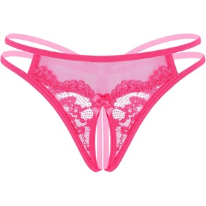 Avidlove Women Lace Panties Floral Lace Briefs Mesh Hollow Out G-String Thongs T-back Underwear 1-4 Pack(Rose Red)
