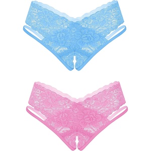 Avidlove Women Lace Panties Sexy Underwear Briefs Thongs V-Shape Waistband Tanga Sexy Cheeky Panties(Clb+mir)