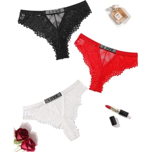 Avidlove Women Sexy Panties Lace Cheeky Panty Rhinestone Bikini Underwear 1-4 Pack(Multicolor3-3pack)