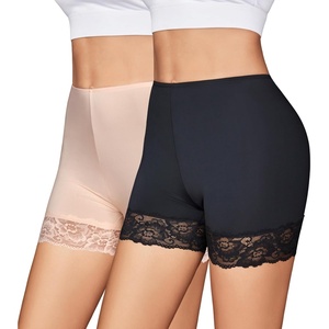 Avidlove Women’s Under Shorts for Dresses Seamless Anti Chafe Underwear Smooth Boyshorts Lace Slip Shorts for Women(Black+nude)
