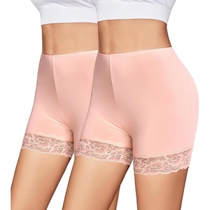 Avidlove Women’s Under Shorts for Dresses Seamless Anti Chafe Underwear Smooth Boyshorts Lace Slip Shorts for Women(Light Pink*2)