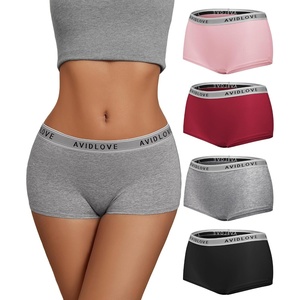 Avidlove Women’s Underwear Cotton Boyshort Panties Full Coverage Boxer Shorts Briefs Cheeky Panty Pack of 4(Black/Grey/Pink/Wine Red)