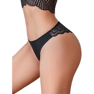 Avidlove Womens Underwear Sexy Lace Panties Cheeky No Show Bikini Panty(Black)