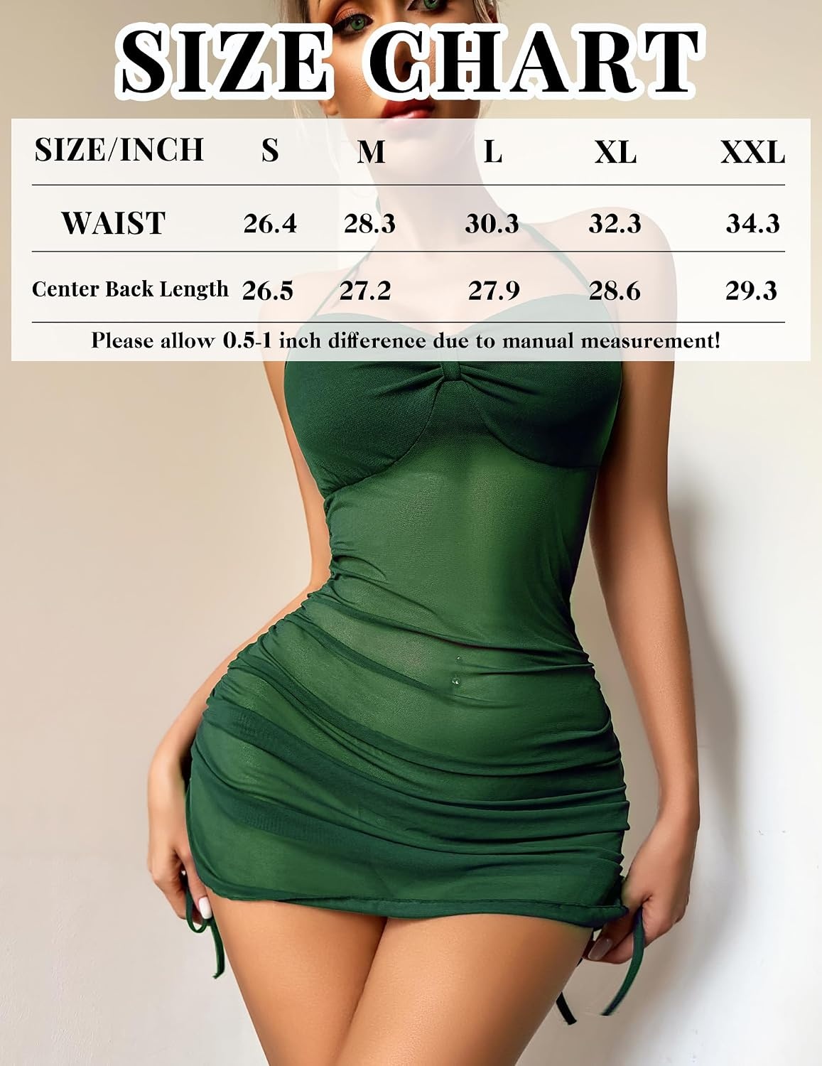 image:imageAvidlove Womens Sexy Bodycon Corset Mini Dresses V Neck Ruched Sleeveless Club Party Short Dress SXXLGreen