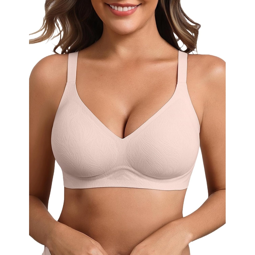 image:imageAvidlove Bras for Women Seamless Comfortable Bralettes No Wire Full Coverage Padded T Shirt BraCoupled Pink