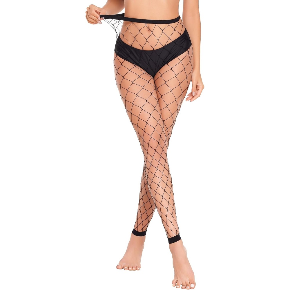 image:imageAvidlove Fishnet Stockings for Women Footless High Waist Fishnets Tight  Thigh High Stockings Open Toe High Stretch Comfortable Gothic Costume Rave Outfits for Cosplay HalloweenBlack Big Hole