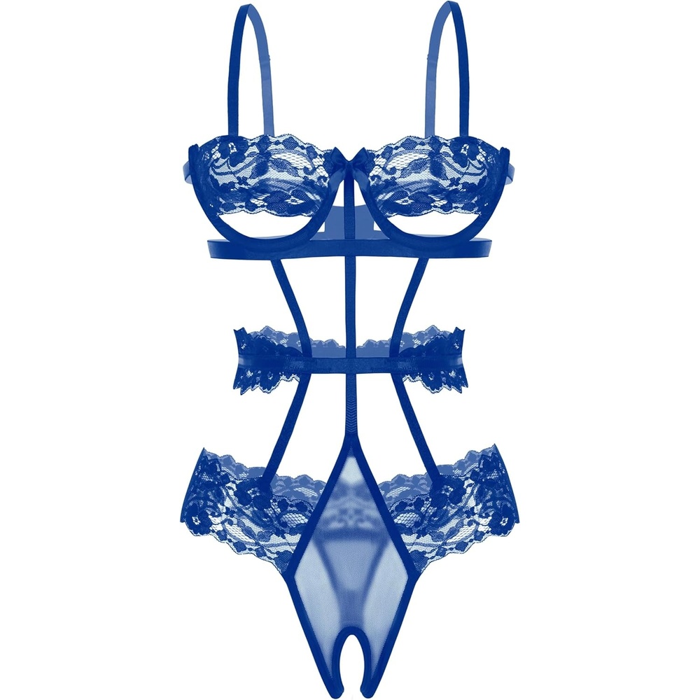 image:imageAvidlove Lingerie For Women Lace Bodysuit Strappy Underwired Babydoll Sleepwear One Piece Body SuitBlue