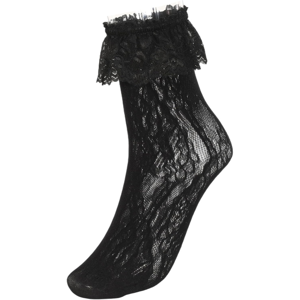 image:imageAvidlove Womens Ruffle Cuff Lace Anklet Socks Sexy Lolita Lacy Casual Socks for Dates PartiesBlack