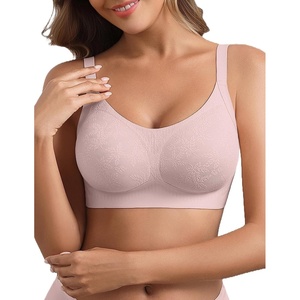 Avidlove Bras for Women No Underwire Lace Seamless Bralette Jelly Wireless Bras Full Coverage Tshirt Everyday Bras(Dusty Rose)