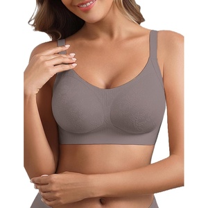 Avidlove Bras for Women No Underwire Lace Seamless Bralette Jelly Wireless Bras Full Coverage Tshirt Everyday Bras(Grey)