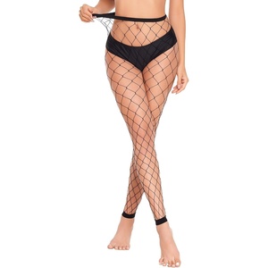 Avidlove Fishnet Stockings for Women Footless High Waist Fishnets Tight | Thigh High Stockings, Open Toe, High Stretch, Comfortable, Gothic Costume, Rave Outfits, for Cosplay, Halloween(Black Big Hole)