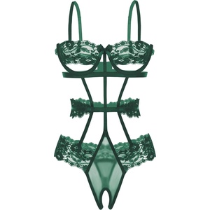 Avidlove Lingerie For Women Lace Bodysuit Strappy Underwired Babydoll Sleepwear One Piece Body Suit(Green)