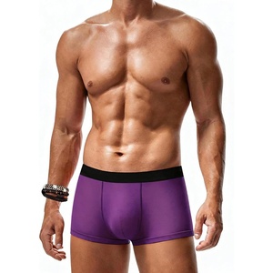 Avidlove Mens Underwear Trunk Breathable Mesh Boxer Briefs Sexy Lingerie Boxer Shorts for Men(Purple)