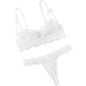 Avidlove Sexy Lingerie Set for Women Underwire Push Up Lace Bra Panty Lingerie Set(White)