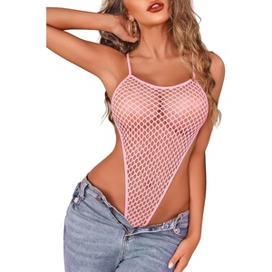 Avidlove Sexy Lingerie for Women Fishnet Bodysuit One Piece Teddy Lingerie Fish net Babydoll Nightwear(Pink)