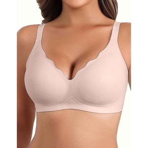 Avidlove Wireless Bras for Women Seamless Bra B-DD, S-3XL | V Neck Wirefree Padded Comfort Everyday T-shirt Bra No Underwire(Dark Violet)