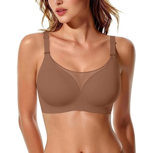 Avidlove Wireless Bras for Women Seamless Full Coverage Bra Mesh Comfy Bralette Tshirt Everyday Bras(Coffe)