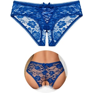 Avidlove Women Lace Panties Floral Lace Briefs Sexy Hollow Out Underwear Crisscross Strappy Boyshorts(Blue)