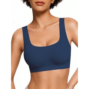 Avidlove Women’s Comfy Pullover Wireless Bra Seamless Bralettes No Underwire T Shirt Wirefree Wide Straps Sleep Everyday Bras(Blue)