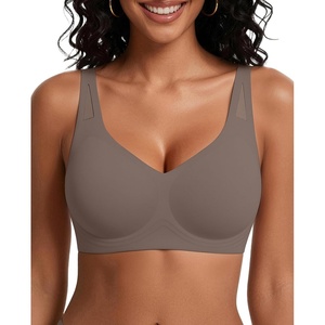 Avidlove Womens No Underwire Bras Full Coverage Wireless Bra Seamless Mesh Push Up Bralette Comfortable(Grey)