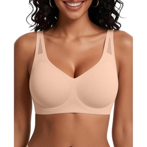 Avidlove Womens No Underwire Bras Full Coverage Wireless Bra Seamless Mesh Push Up Bralette Comfortable(Nude)