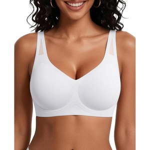Avidlove Womens No Underwire Bras Full Coverage Wireless Bra Seamless Mesh Push Up Bralette Comfortable(White)